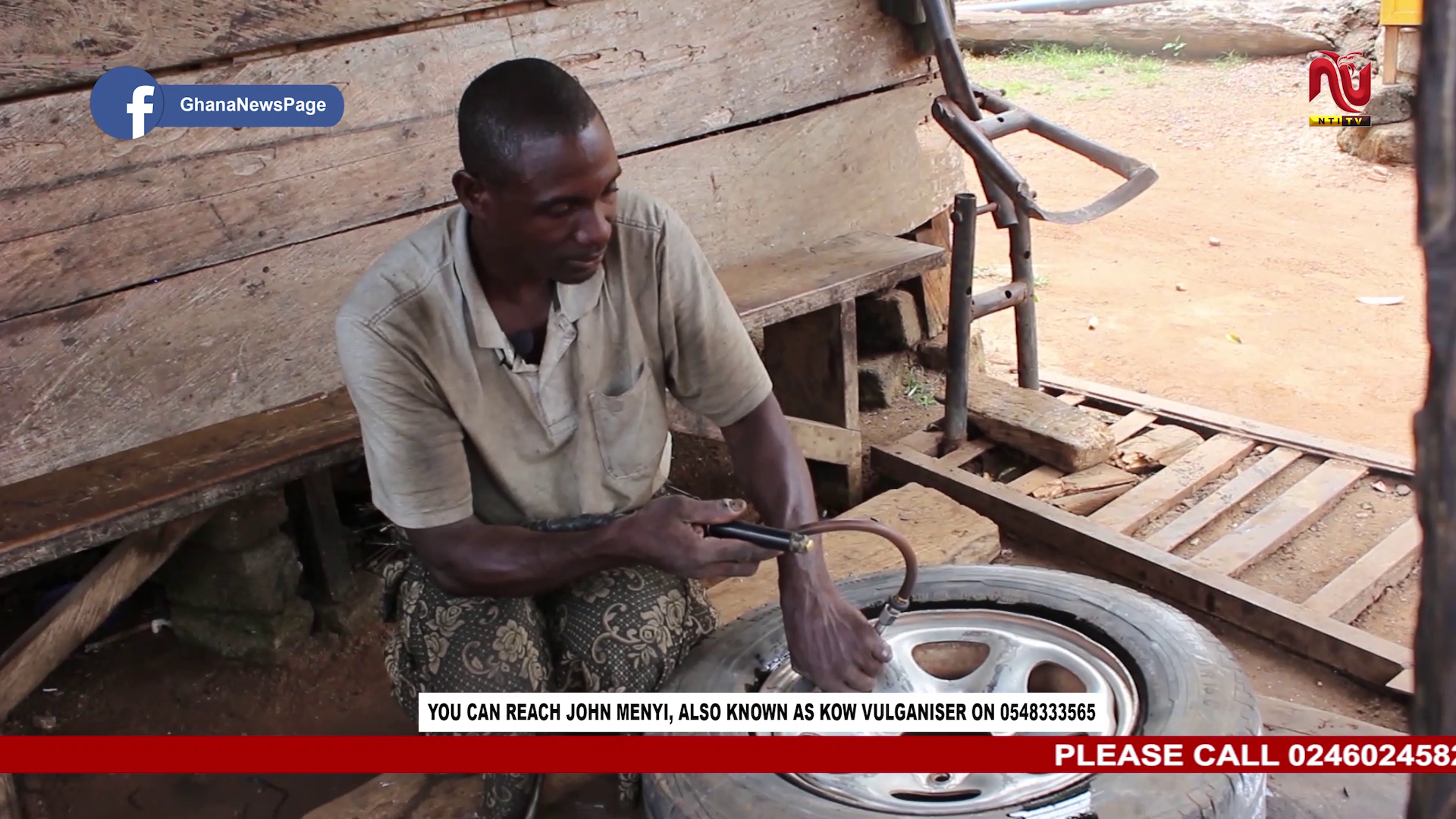 Meet Kow, the Visually Impaired who has turned a Vulcanizer to make a living