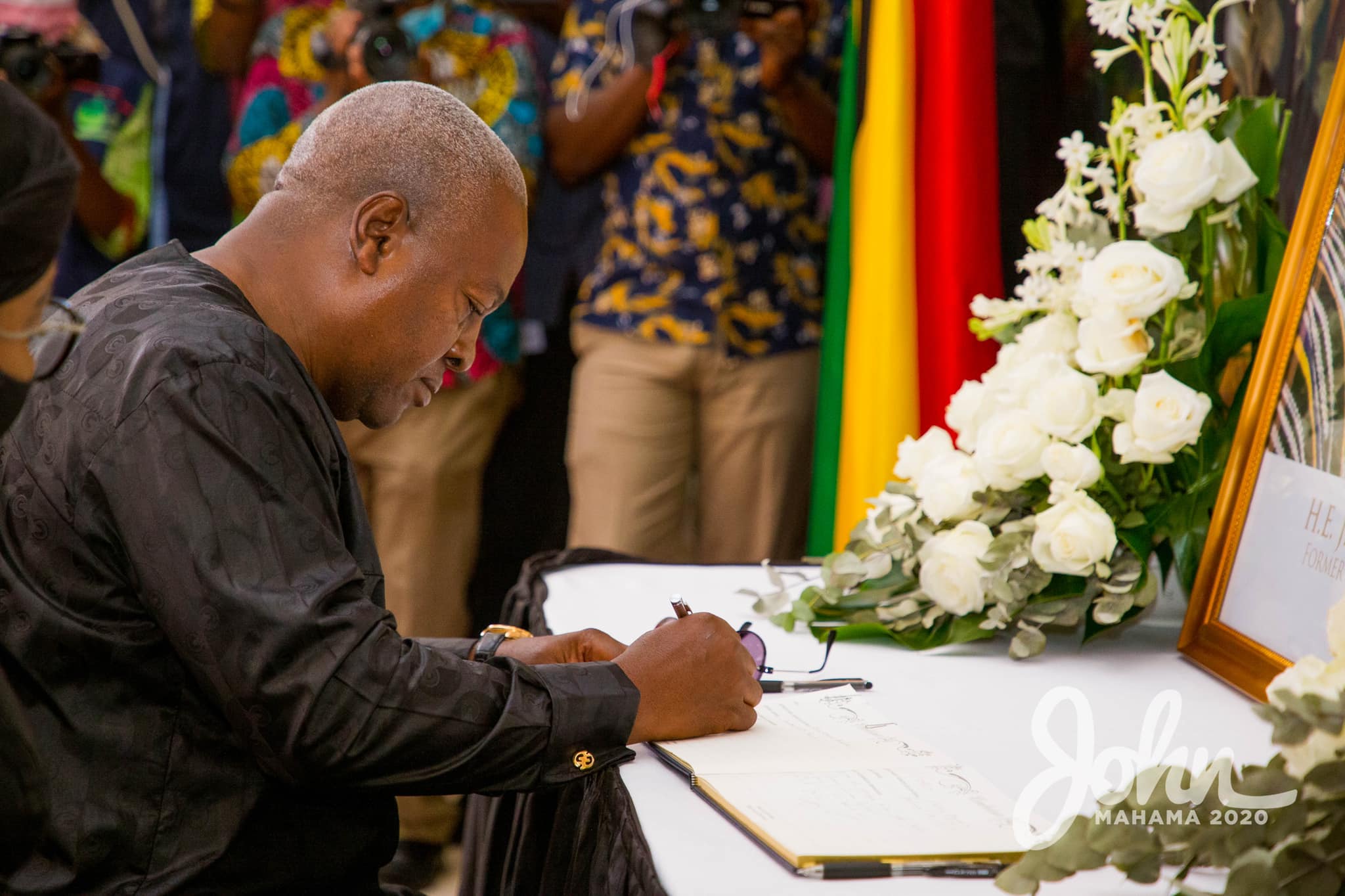 Rawlings’ Death: Mahama signs book of condolence opened by the state