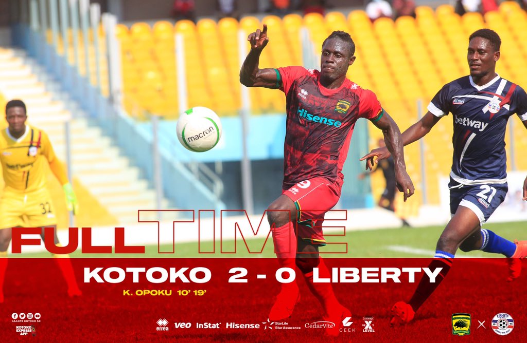 Asante Kotoko beat Liberty 2-0 in Accra