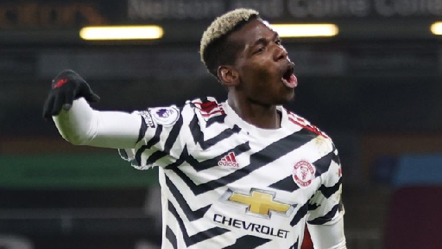 Pogba strike sends Man Utd top with win at Burnley