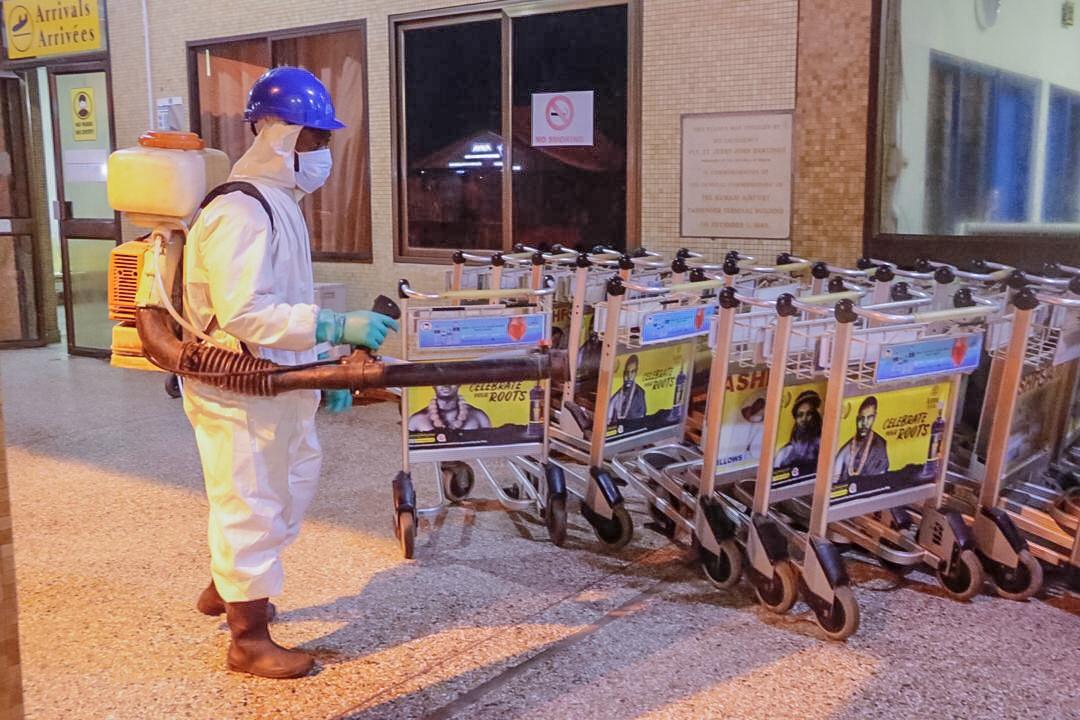 Kumasi airport disinfection