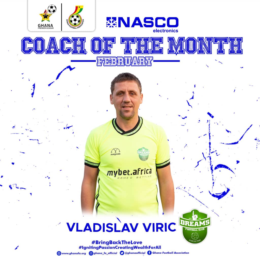 Vladislav Viric wins NASCO Coach of the Month Award for February