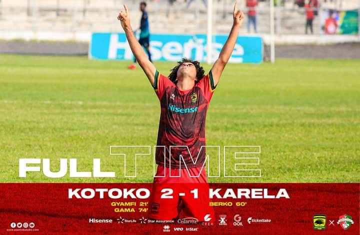 Asante Kotoko beat Karela FC to go top of league ahead of Super clash