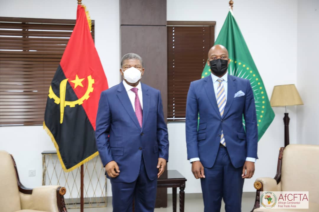 Mr. Wamkele Mene  (L) and João Manuel Gonçalves Lourenço