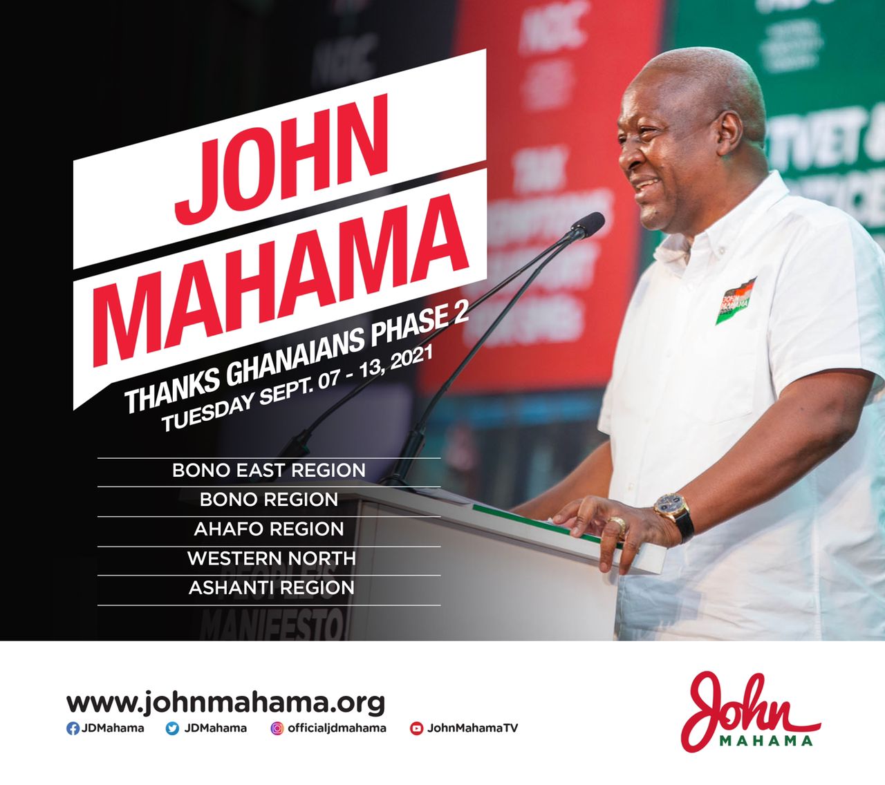 Mahama takes ‘thank you’ tour to 5 regions