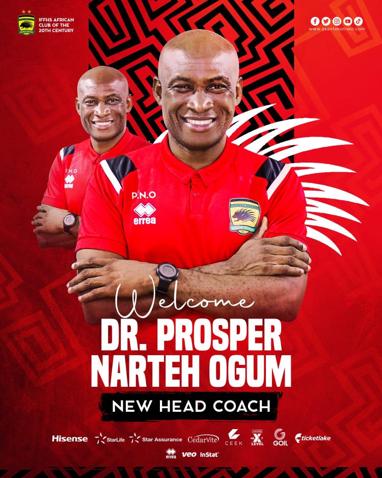 Asante Kotoko names Prosper Nartey as Bareto successor
