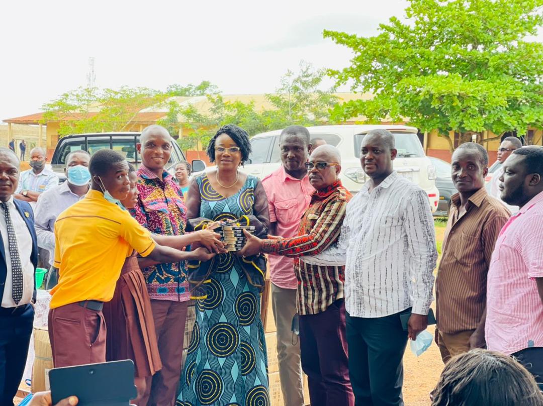 Agona West MP donates 3,200 maths sets, sanitary pads and pens to BECE candidates