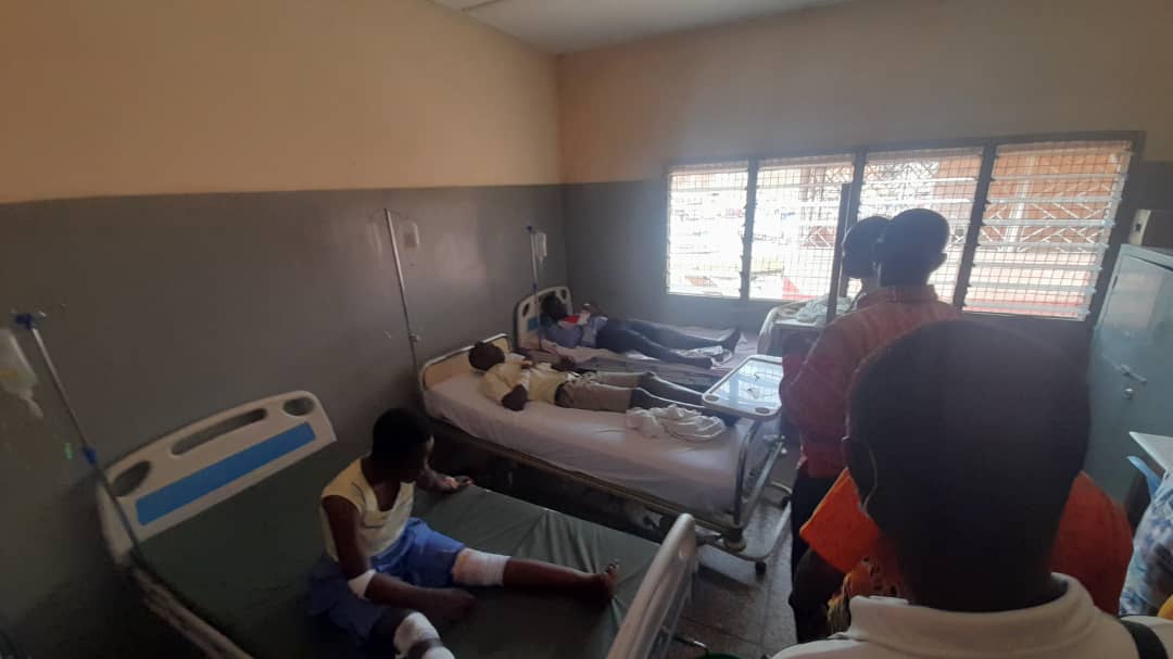 Scores of Bompeh SHS students injured after moving train catches fire