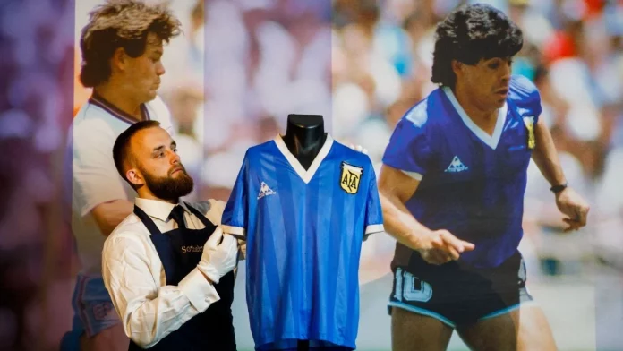 Diego Maradona ‘Hand of God’ jersey sells for $9.28m