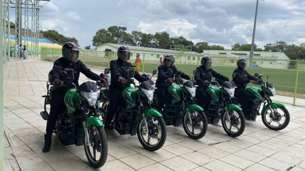 Women employed as motorbike taxi drivers in Rwanda