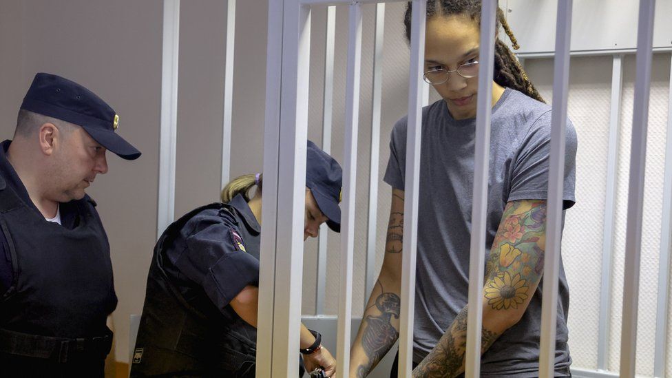 Brittney Griner: US basketball star jailed for nine years on drug charges
