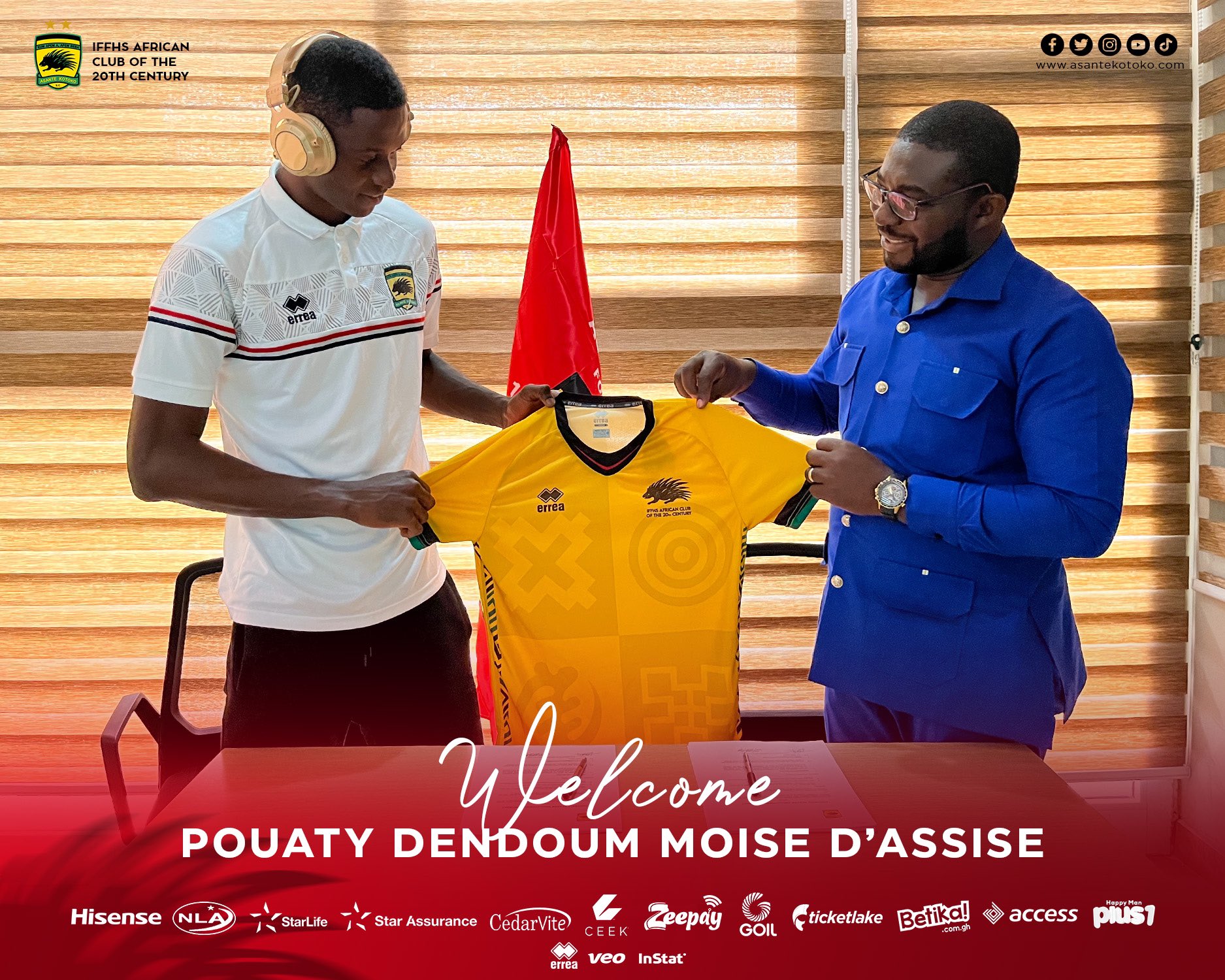Kumasi Asante Kotoko signs Pouaty Moise D’Assise from Cameroon
