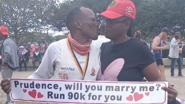 South Africa man runs 90km to ask woman to marry him