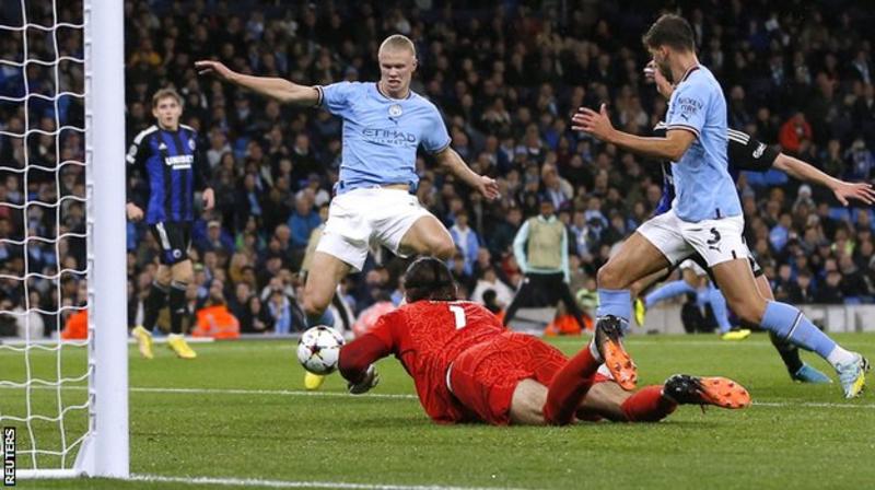 Haaland scores twice as Man City thump Copenhagen