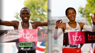 London Marathon 2022: Amos Kipruto and Yalemzerf Yehualaw win first titles in elite races
