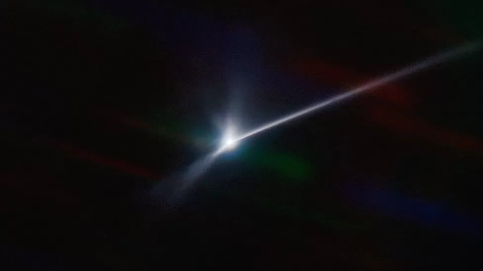 Asteroid struck by Nasa probe leaves 10,000km trail