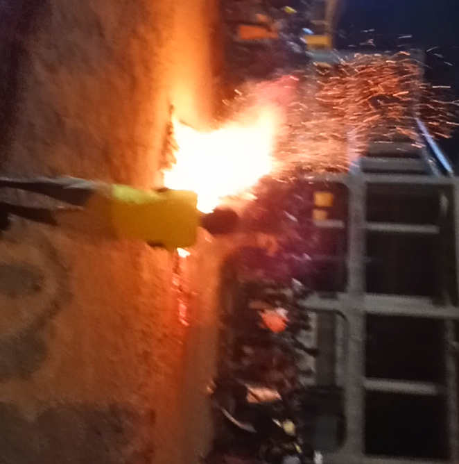 Boy, 15, falls into fire in failed acrobatics attempt