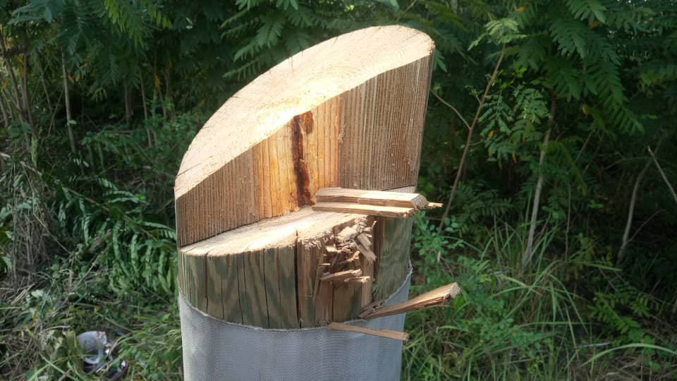 Another ECG pole cut down at Krobo