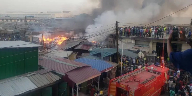 Fire guts shops at Katamanto