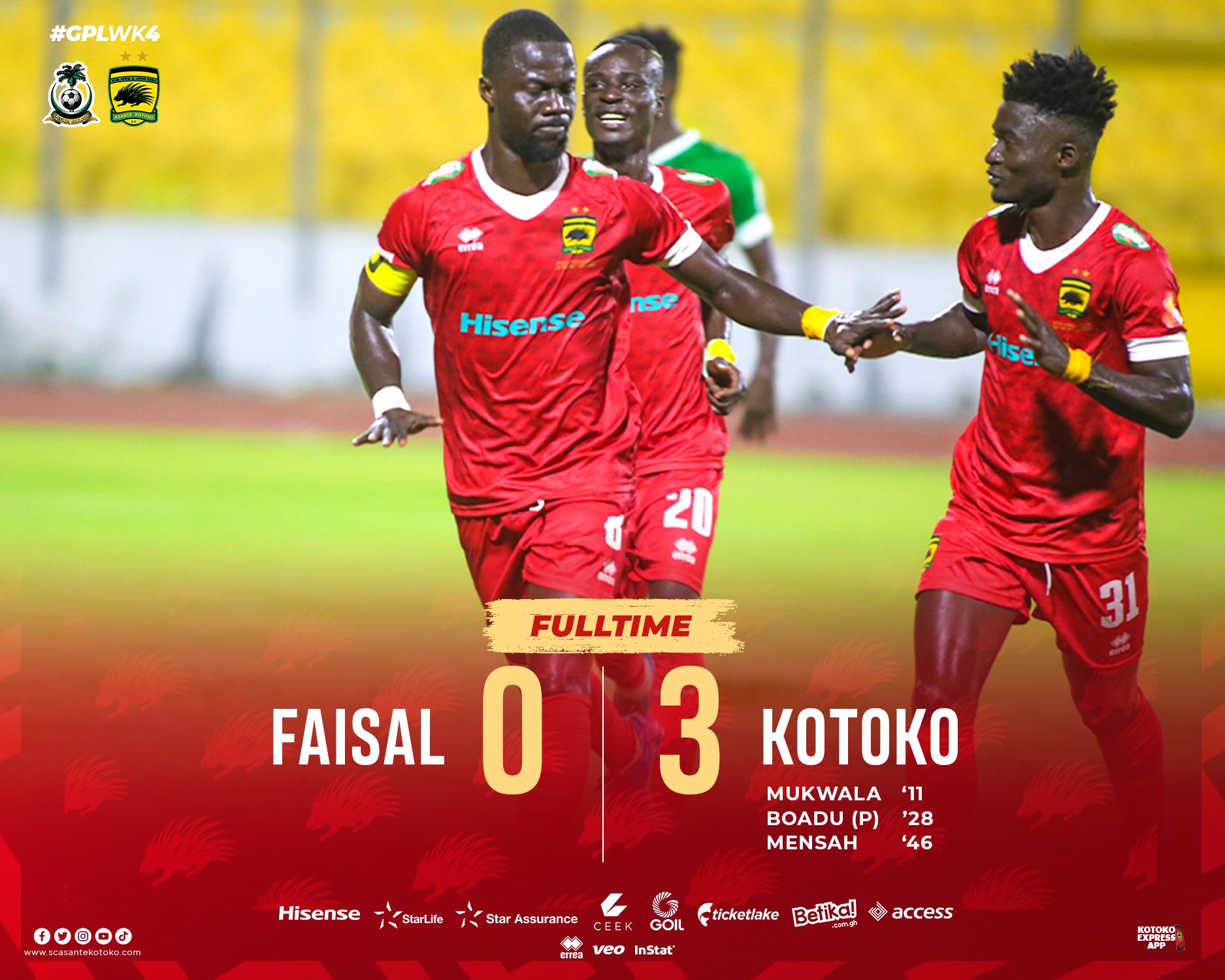 Five-star Asante Kotoko conquer King Faisal in derby