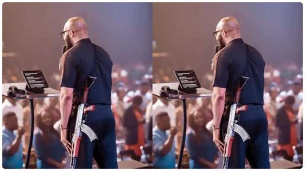 Pastor takes AK-47 to the altar in church