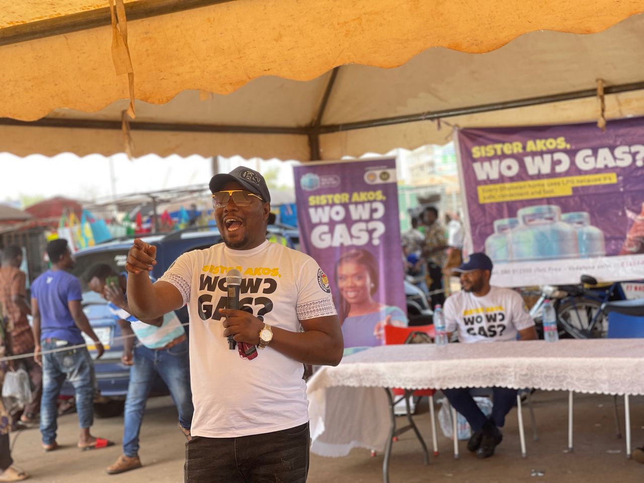 Mr Mohammed Abdul-Kudus, NPA Communications Manager making a point at the LPG awareness and sensitization campaign in Tamale