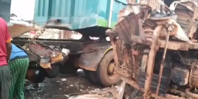 Truck driver in critical condition after collision at Dominase