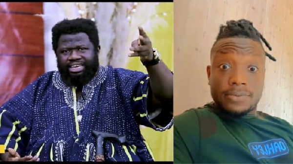 Video: Prophet Azuka goes on his Knees to apologize as Family of Kofi Pages Drags Him Before Asantehemaa for Cursing