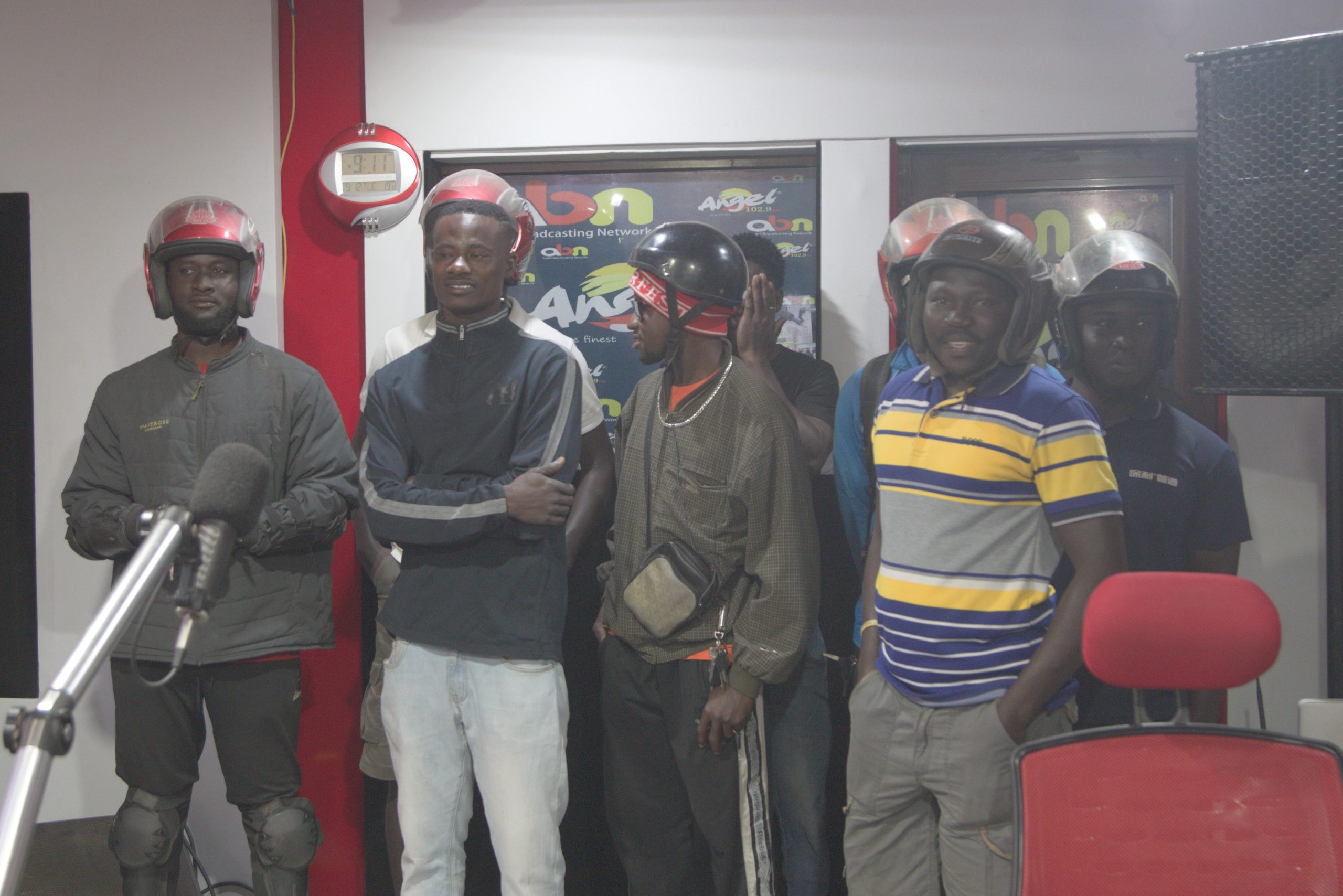 Video: Okada riders flood Angel FM premises for free fuel