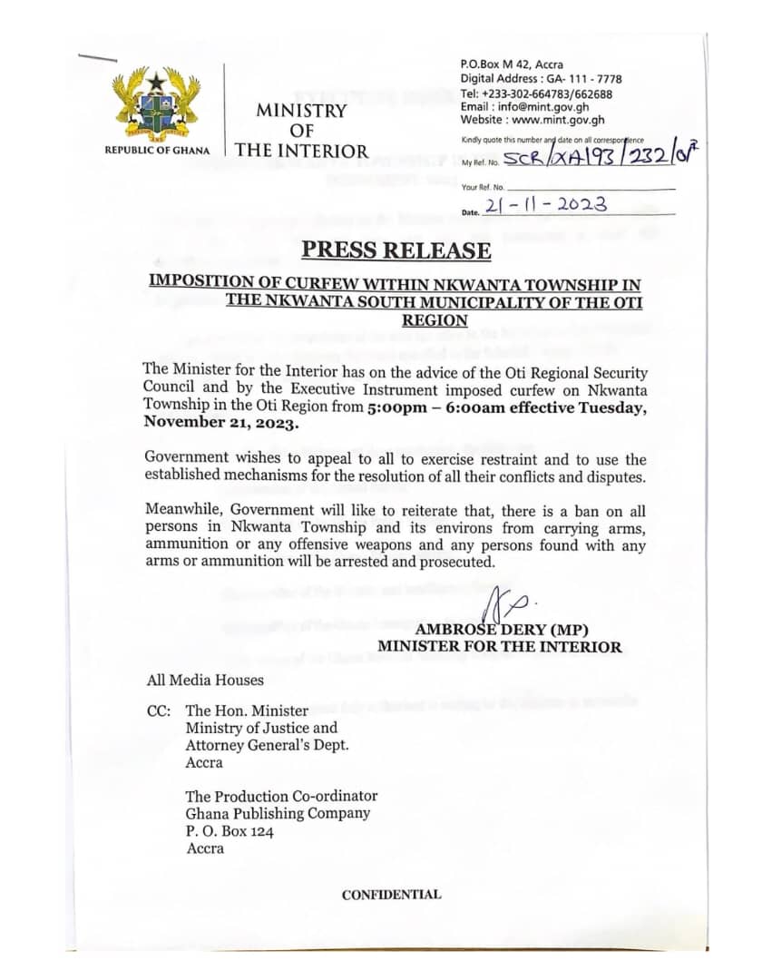 Nkwanta South curfew