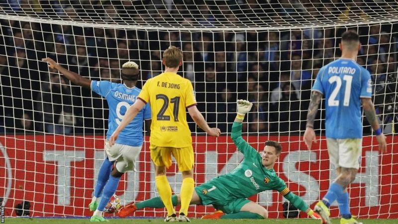 Osimhen scores on return as Napoli hold Barcelona