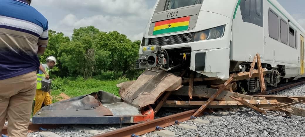 PHOTOS: New Ghana train involved in accident while on test drive