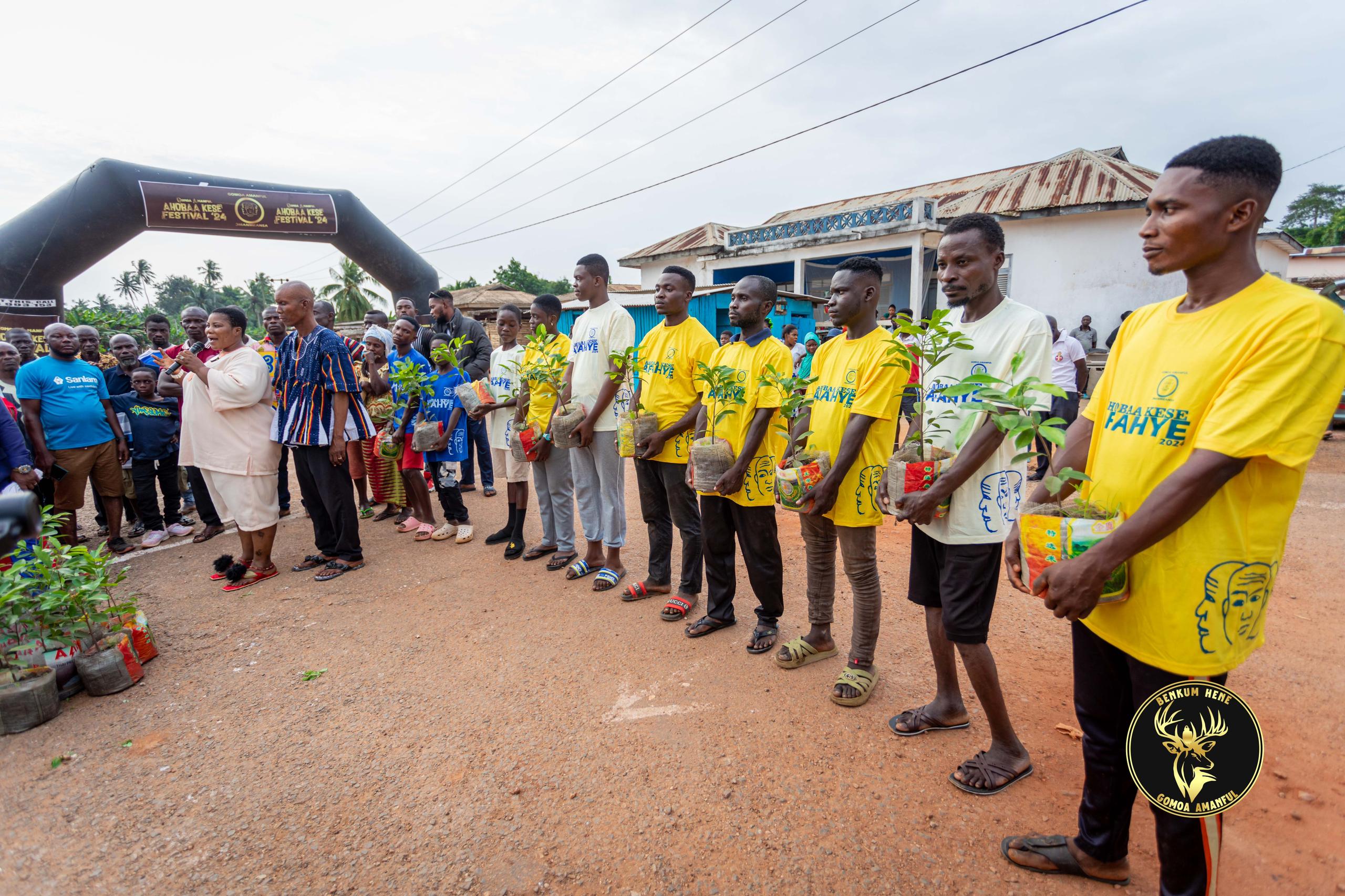 History made in Gomoa Amanful as aged citizens join youth to plant trees 
