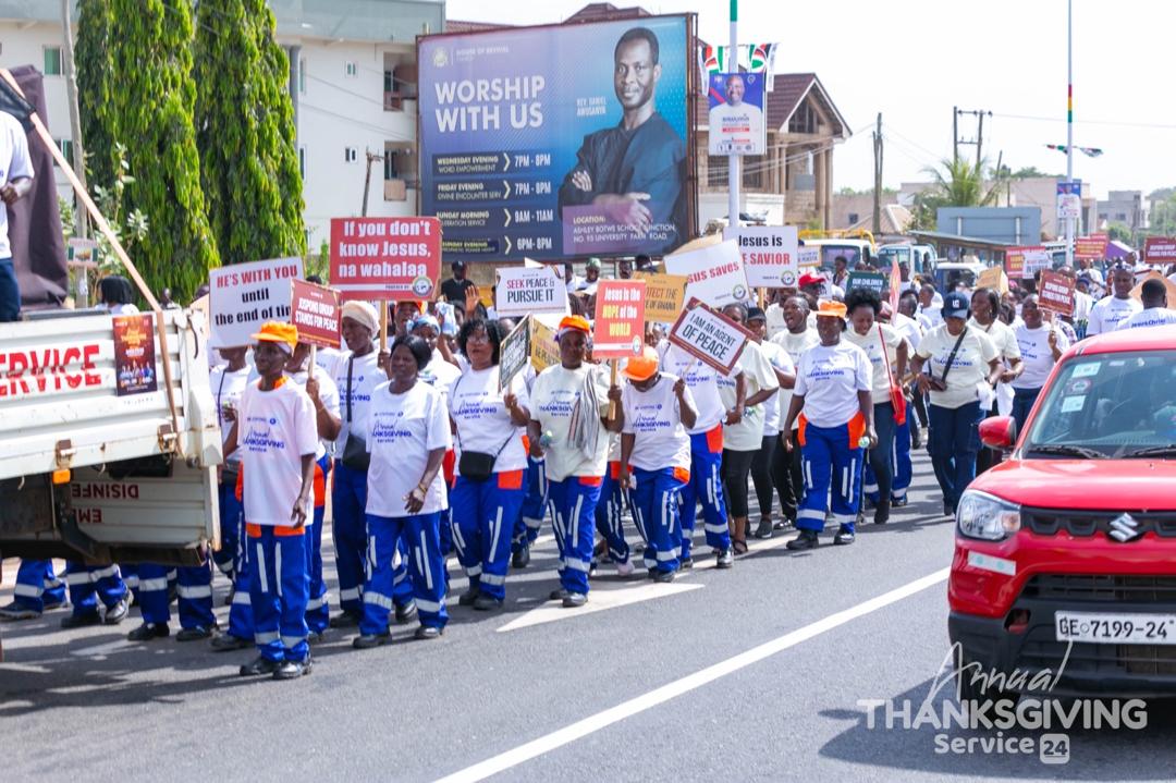 Staff of Jospong Group walk for ‘Peace & Win Souls For Christ’ 
