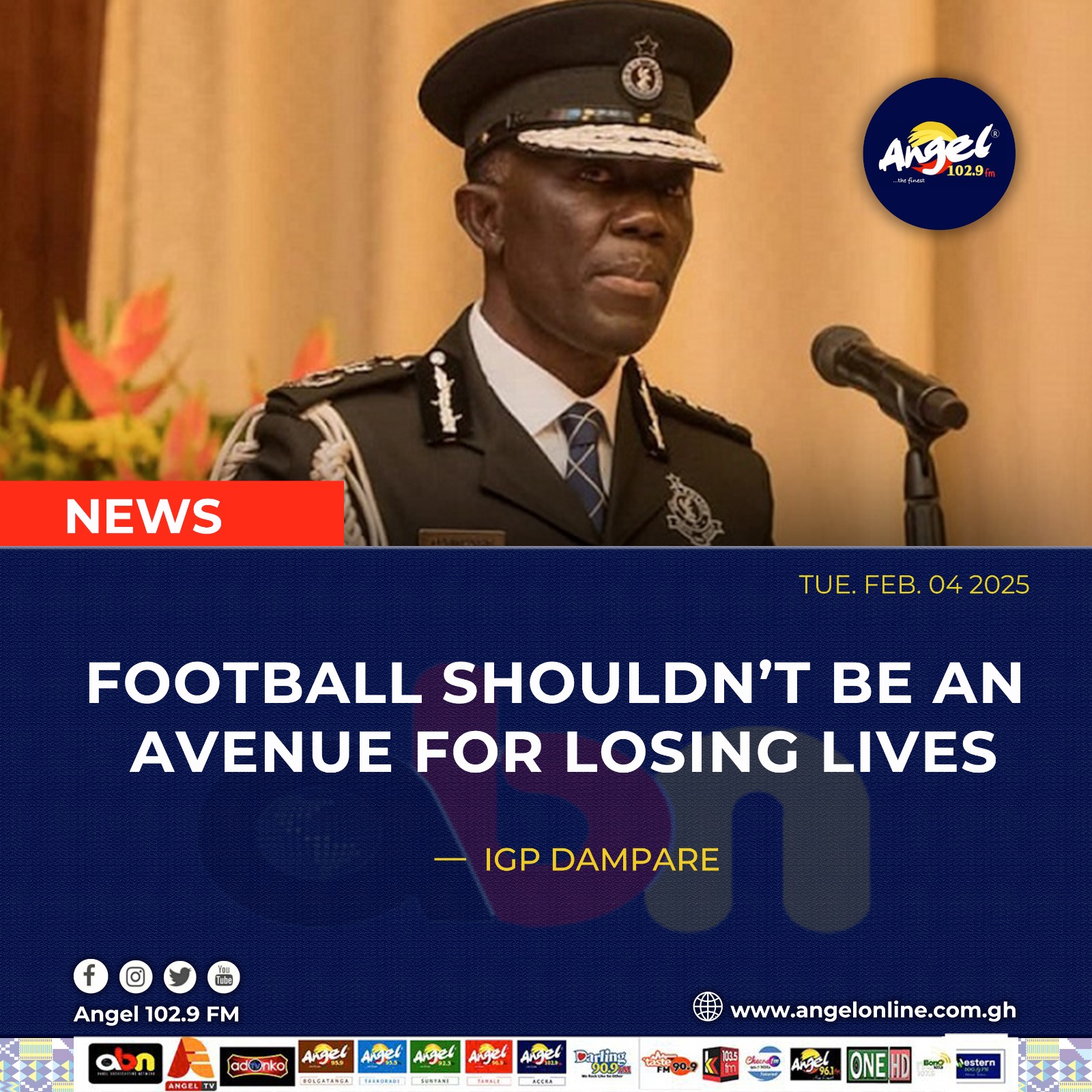 Football shouldn’t be an avenue for losing lives – IGP Dampare