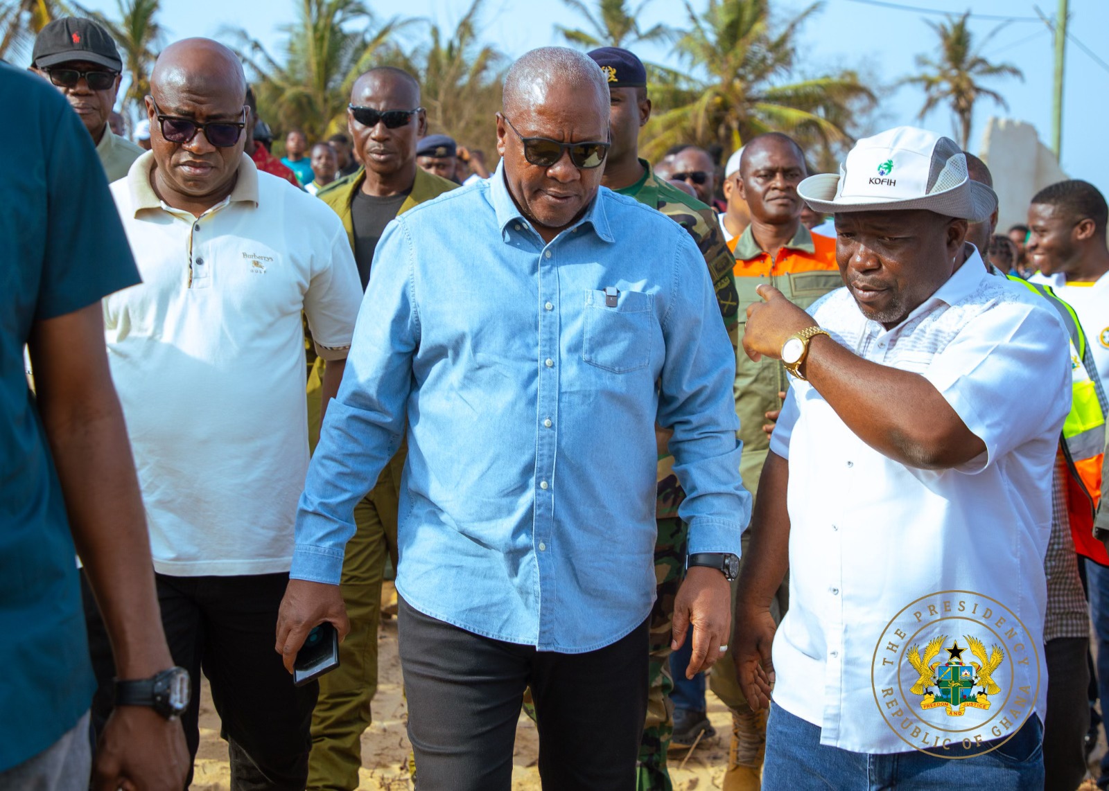 Mahama visits victims of Volta Region tidal waves