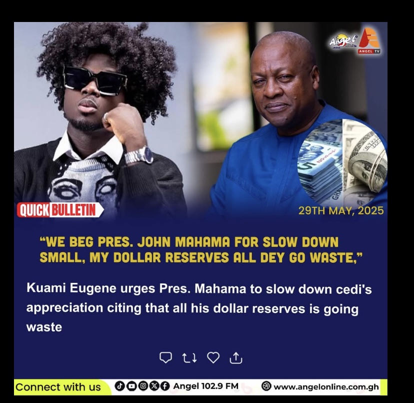 Kuami Eugene sparks controversy with Dollar reserves tweet