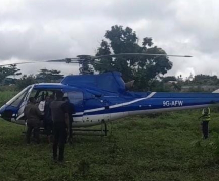 Helicopter makes emergency landing at Nkawkaw