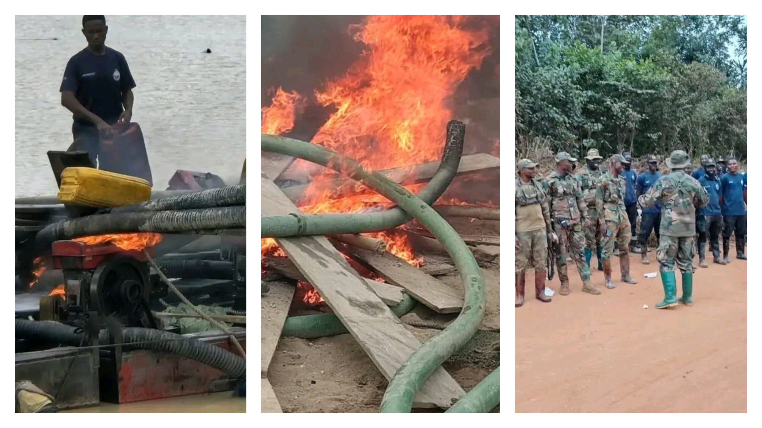 Galamsey: Chanfangs, other mining equipment seized along Ankobra River