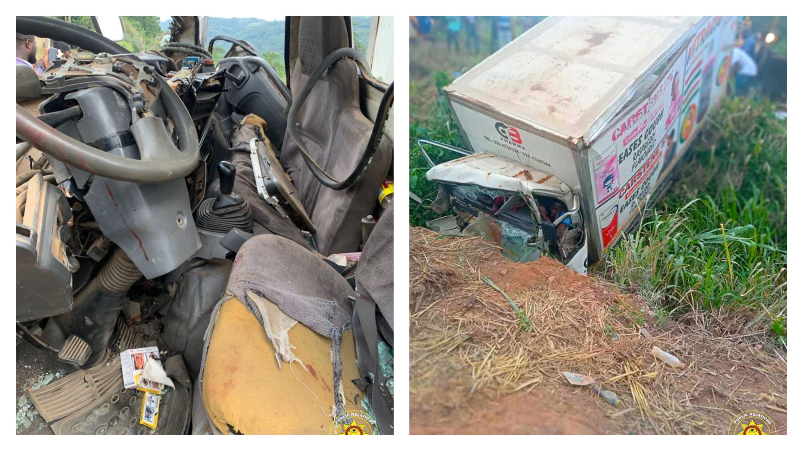 Fire Service personnel rescue accident victims at Adukrom