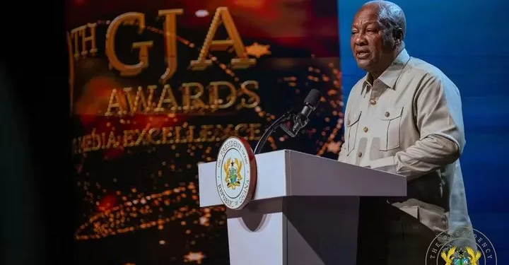 President Mahama addresses cybersecurity, misinformation bills at GJA awards