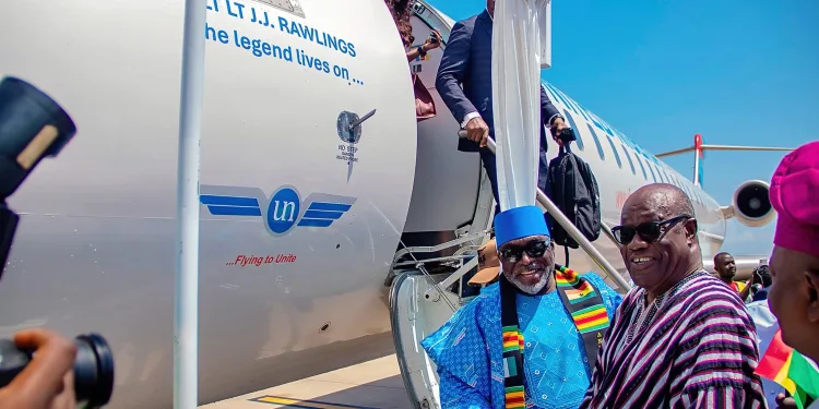 United Nigeria Airlines names aircraft after Ghana’s former President JJ Rawlings
