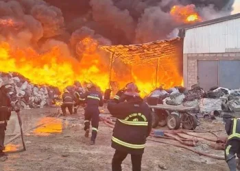 Fire officer’s ear burnt in battle with blaze at Charkieh Plastics Factory