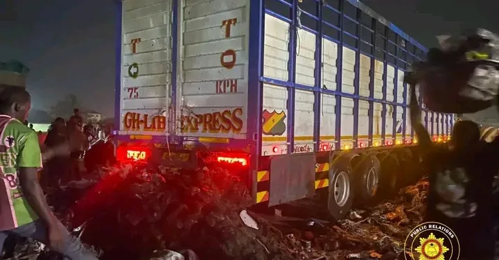 Cargo truck blazes in Budumburam, firecrackers suspected to be cause