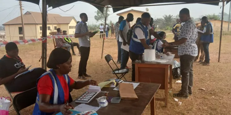 NPP presidential primary: Delegates cast ballot under calm atmosphere in Upper Denkyira East.