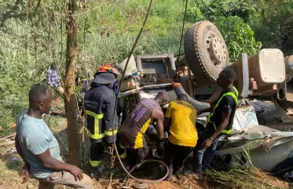 One dead, two injured in cement truck accident on Accra-Kumasi highway