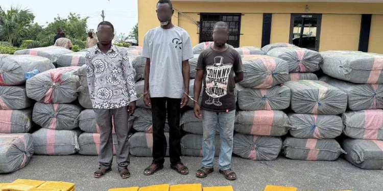 Police impounds 2 trucks of narcotics, 3 suspects arrested