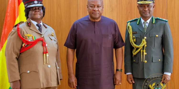 Mahama swears in new heads of Fire and Immigration Services
