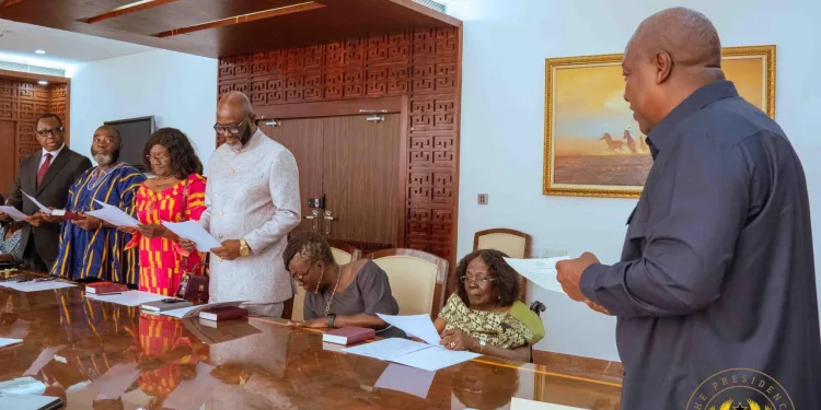 President Mahama swears-in National African Peer Review Mechanism Governing Council members
