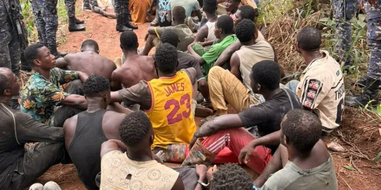 Police arrest 38 illegal miners at Ntoranang